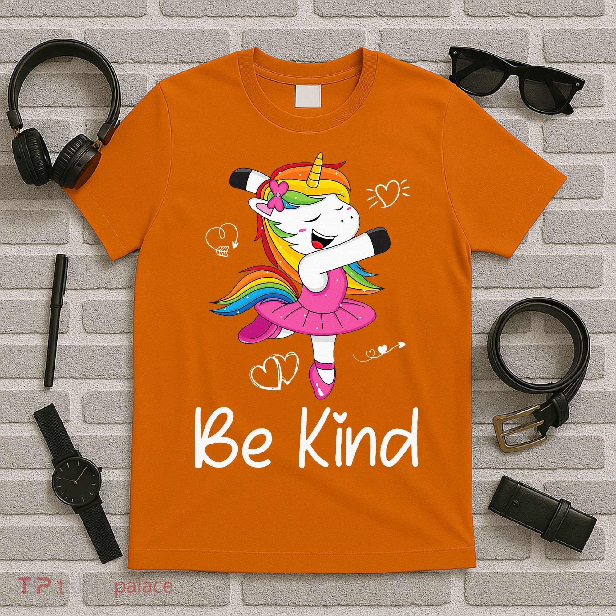 Dancing Unicorn Be Kind Anti Bullying Unity Day Orange T-Shirt