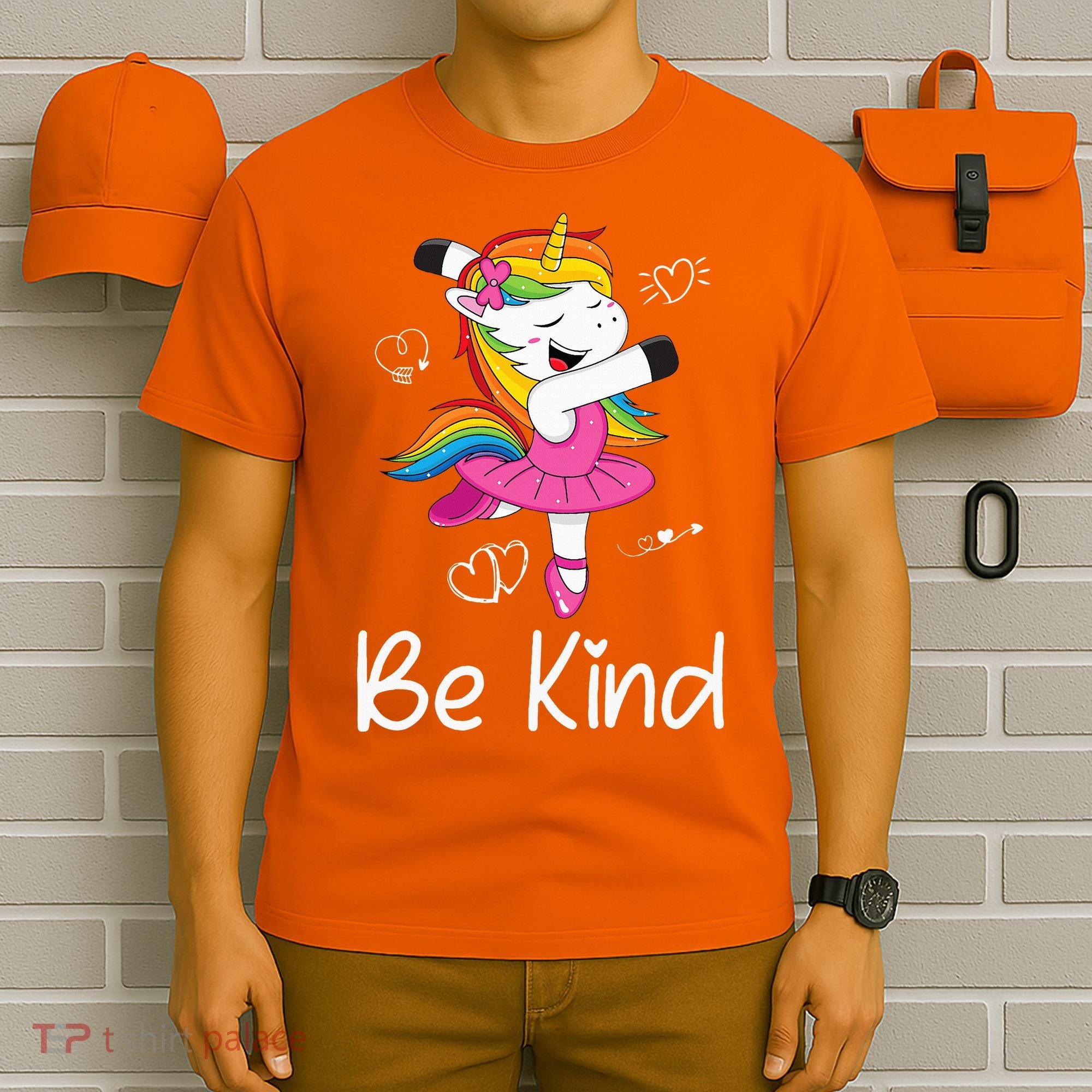 Dancing Unicorn Be Kind Anti Bullying Unity Day Orange T-Shirt