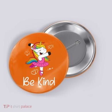 Dancing Unicorn Be Kind Anti Bullying Unity Day Orange Button