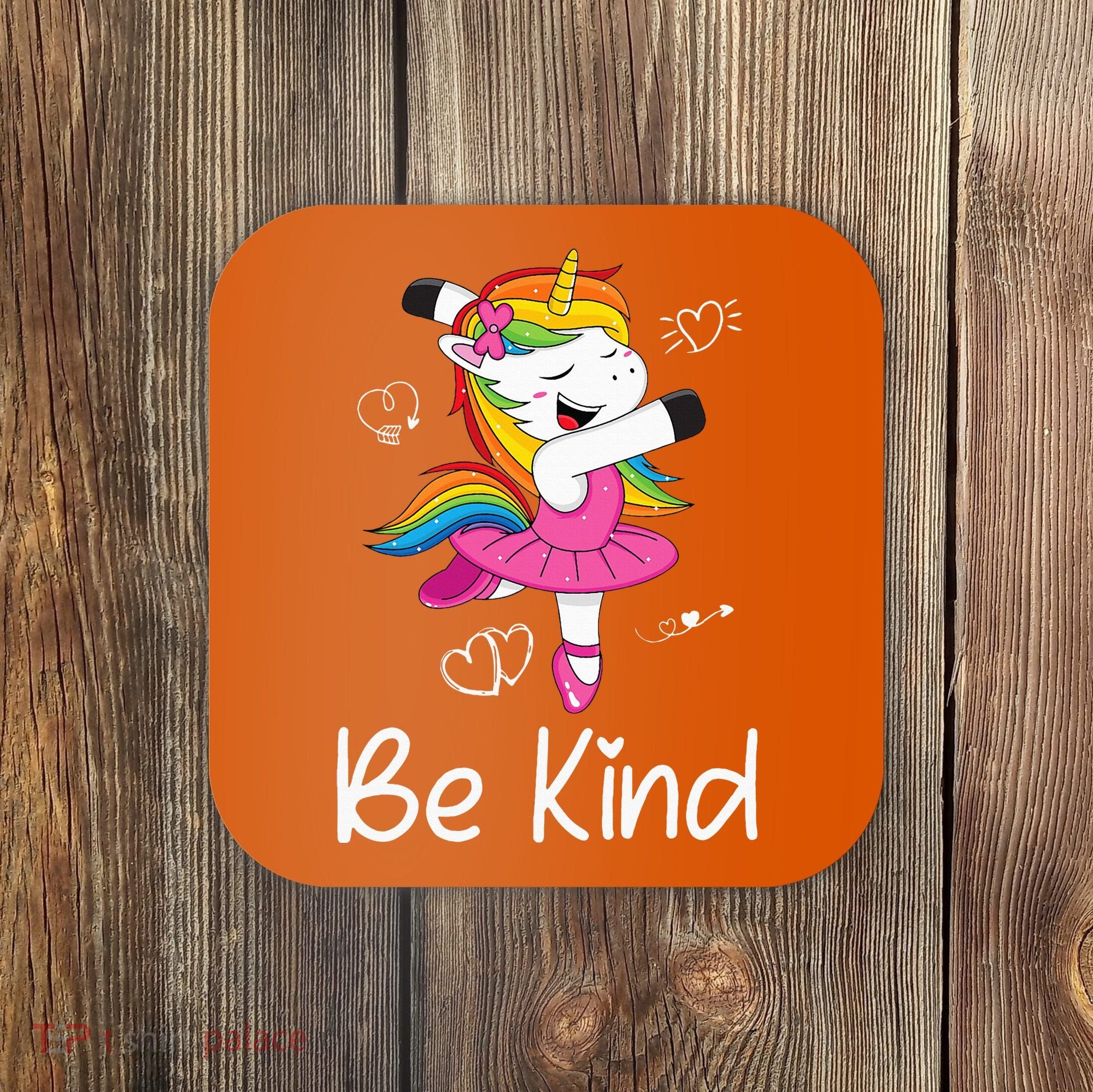 Dancing Unicorn Be Kind Anti Bullying Unity Day Orange Coaster