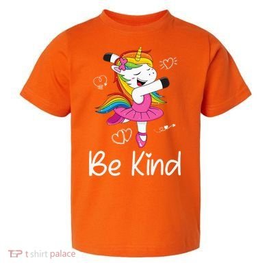 Dancing Unicorn Be Kind Anti Bullying Unity Day Orange Toddler T-Shirt