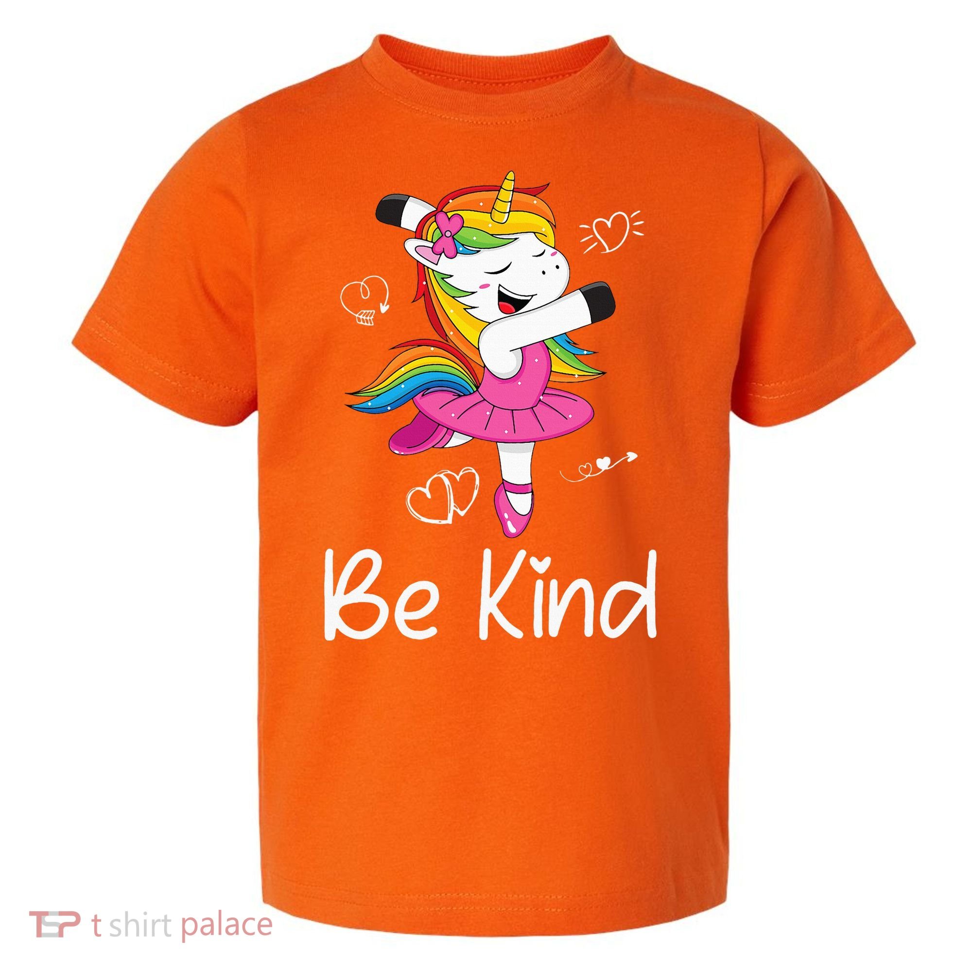 Dancing Unicorn Be Kind Anti Bullying Unity Day Orange Toddler T-Shirt