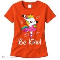 Dancing Unicorn Be Kind Anti Bullying Unity Day Orange Women's T-Shirt thumb 0