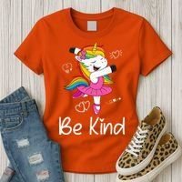 Dancing Unicorn Be Kind Anti Bullying Unity Day Orange Women's T-Shirt thumb 3