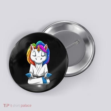 Dabbing Unicorn Brazilian Jiu Jitsu Mom Tee BJJ Button