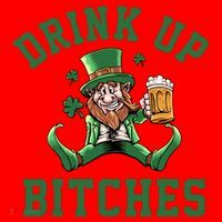Drink Up Bitches Funny Leprechaun St Patrick's Day Santa Hat thumb 1