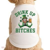 Drink Up Bitches Funny Leprechaun St Patrick's Day Doggie Tank thumb 0