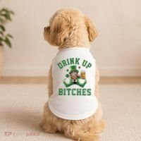 Drink Up Bitches Funny Leprechaun St Patrick's Day Doggie Tank thumb 2