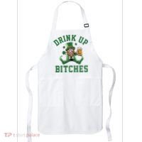 Drink Up Bitches Funny Leprechaun St Patrick's Day Apron thumb 0