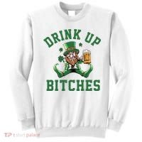 Drink Up Bitches Funny Leprechaun St Patrick's Day Sweatshirt thumb 0