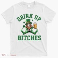 Drink Up Bitches Funny Leprechaun St Patrick's Day T-Shirt thumb 0