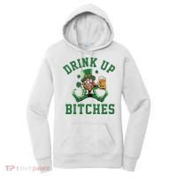 Drink Up Bitches Funny Leprechaun St Patrick's Day Women's Hoodie thumb 0