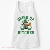 Drink Up Bitches Funny Leprechaun St Patrick's Day Women's Tank Top thumb 0