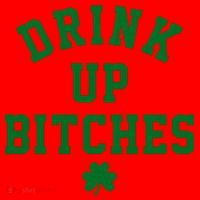 Drink Up Bitches Funny St Patrick's Day Party Santa Hat thumb 1