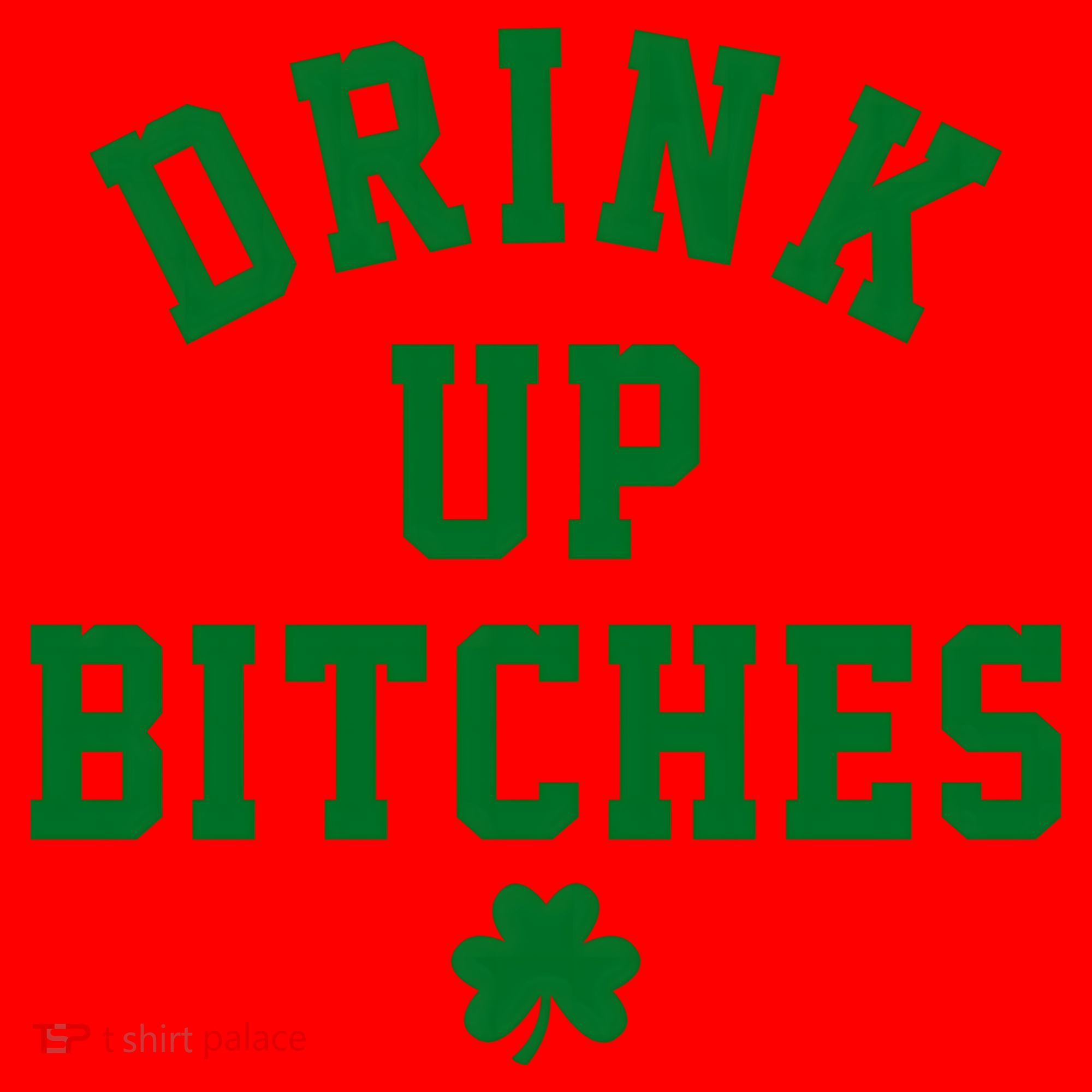 Drink Up Bitches Funny St Patrick's Day Party Santa Hat