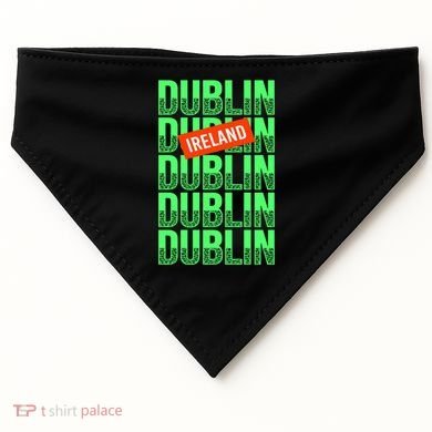 Dublin Ireland Typography USA-Made Doggie Bandana