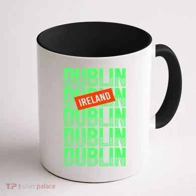 Dublin Ireland Typography Coffee Mug back