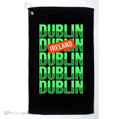 Dublin Ireland Typography Golf Towel