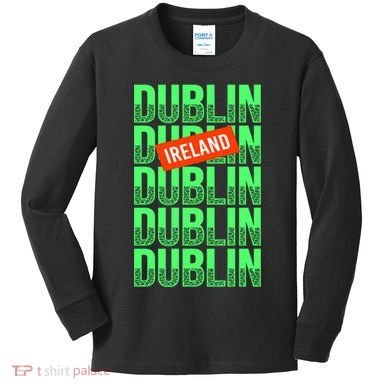 Dublin Ireland Typography Kids Long Sleeve Shirt