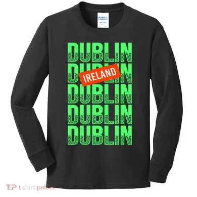 Dublin Ireland Typography Kids Long Sleeve Shirt