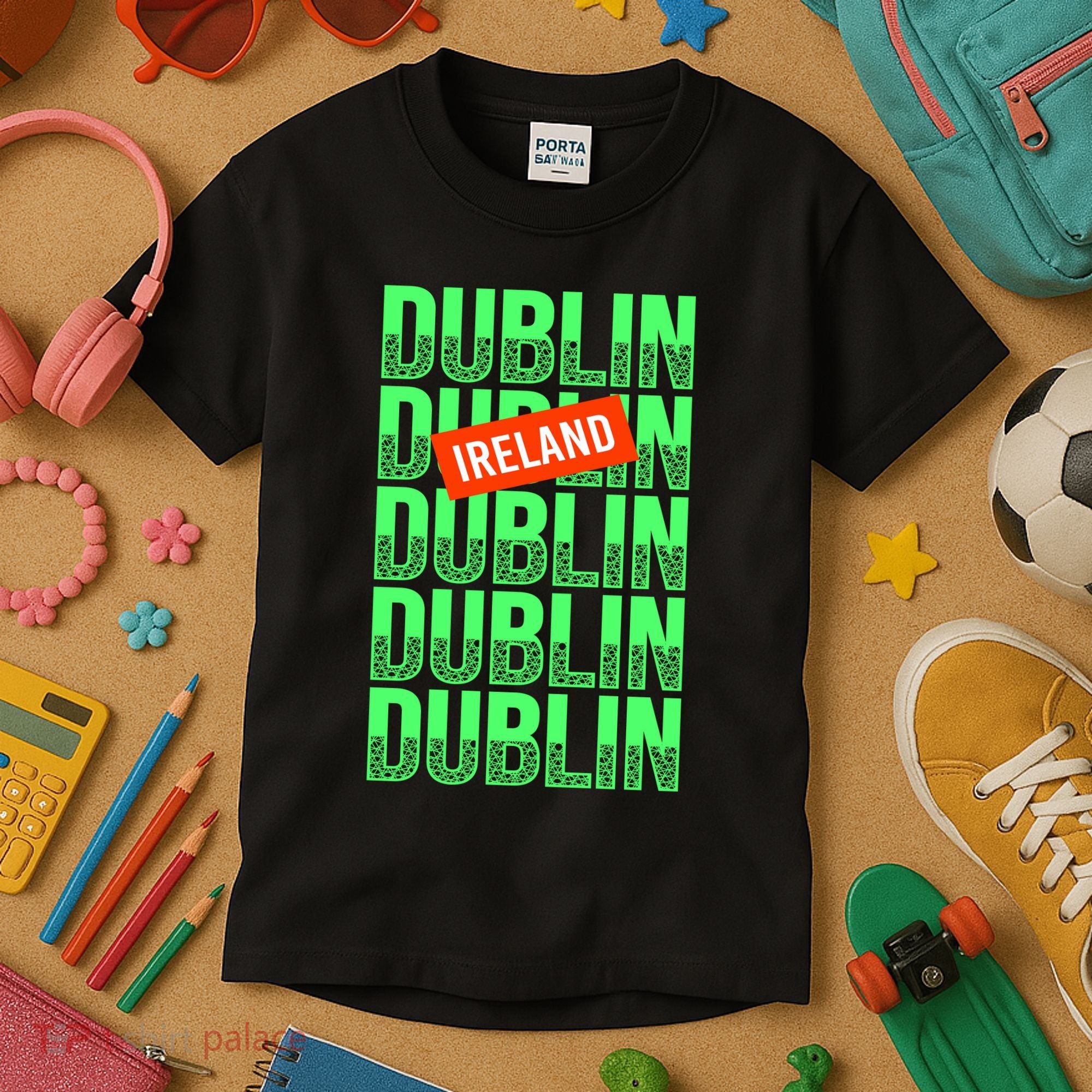 Dublin Ireland Typography Kids T-Shirt