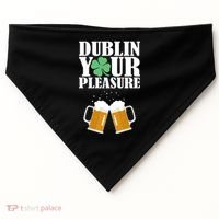 Dublin Your Pleasure Irish Beer Clover USA-Made Doggie Bandana thumb 0