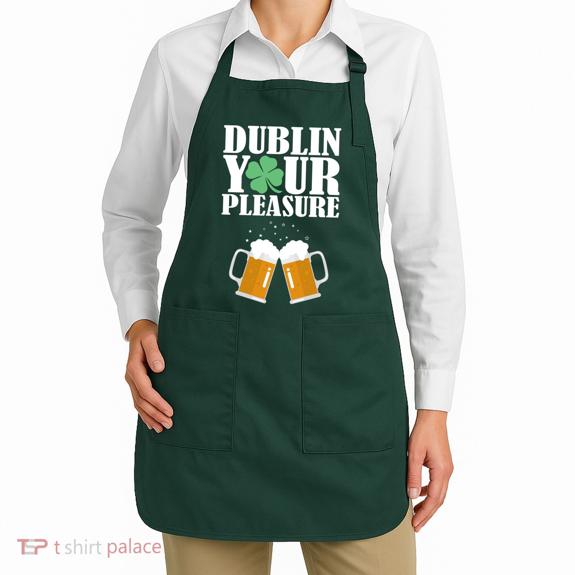 Dublin Your Pleasure Irish Beer Clover Apron
