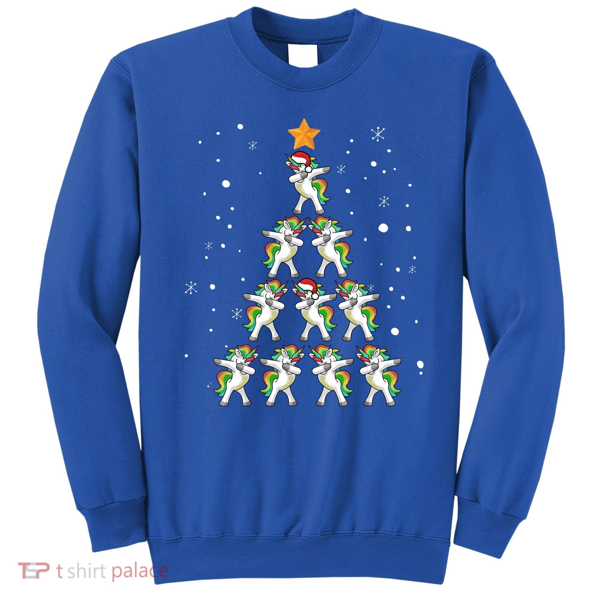 Dabbing Unicorn Christmas Gift Dab Christmas Tree Sweatshirt