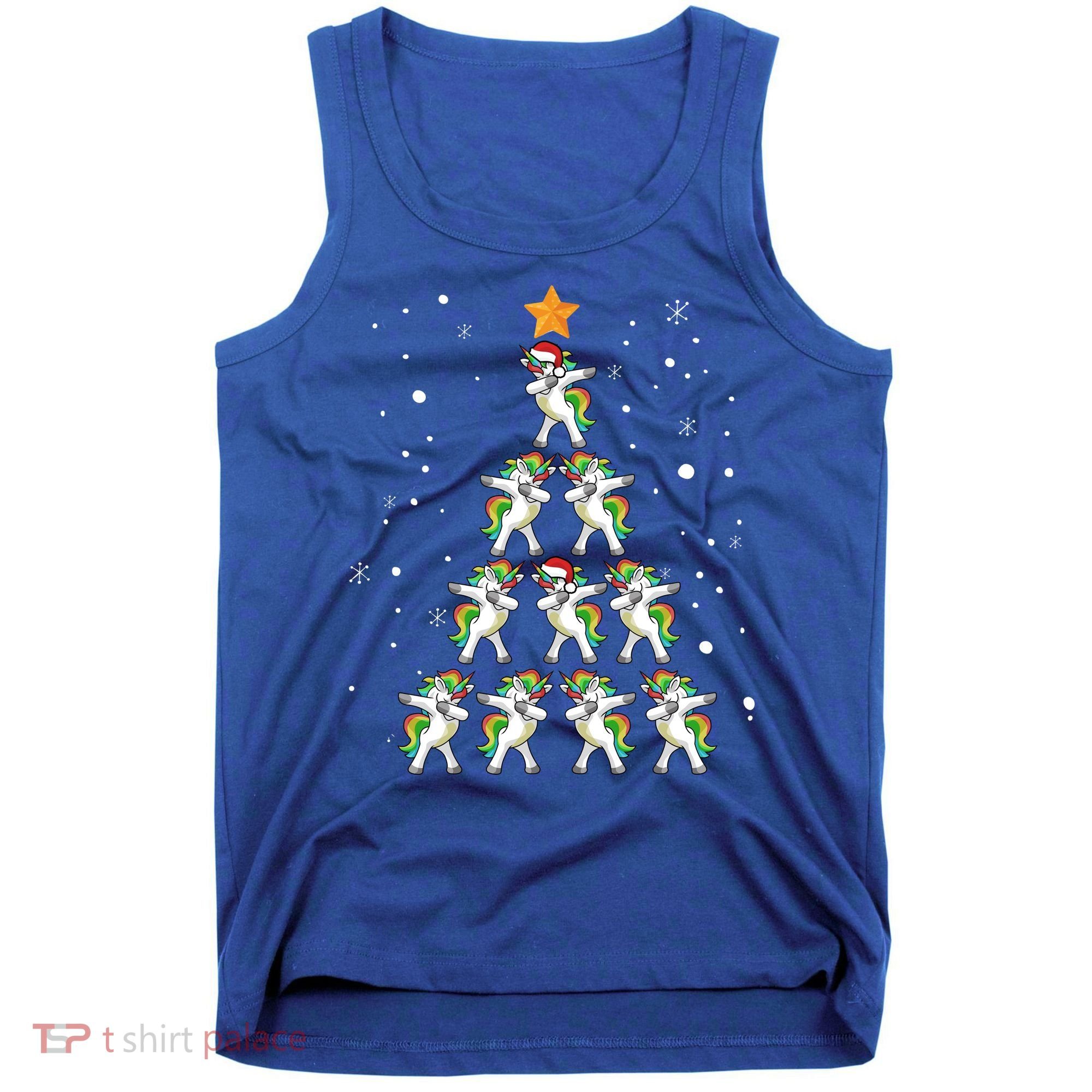 Dabbing Unicorn Christmas Gift Dab Christmas Tree Tank Top
