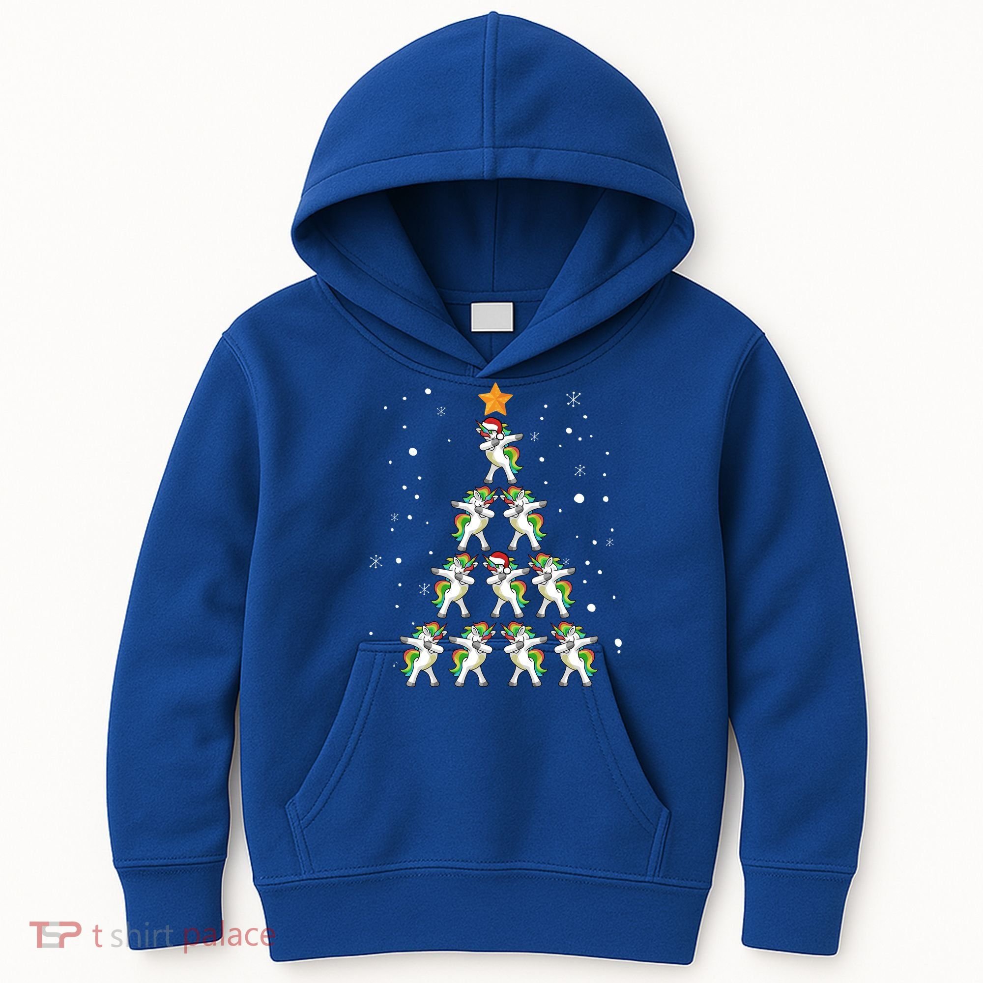 Dabbing Unicorn Christmas Gift Dab Christmas Tree Kids Hoodie