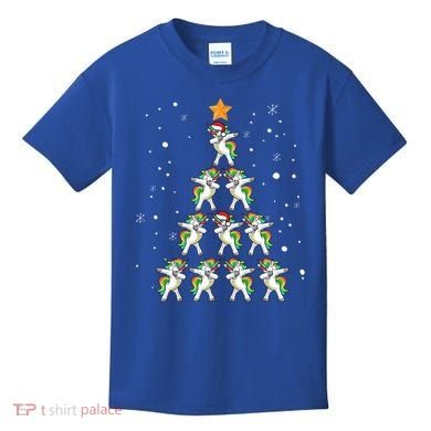 Dabbing Unicorn Christmas Gift Dab Christmas Tree Kids T-Shirt