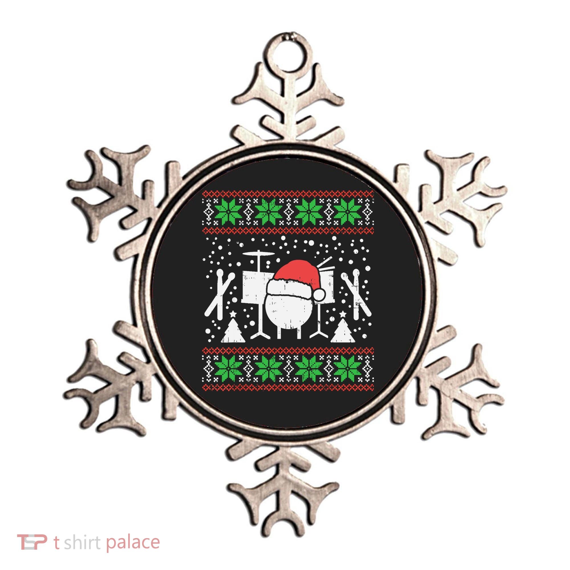 Drums Ugly Christmas Sweater Music Band Xmas Drummer Ornament