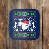 Drums Ugly Christmas Sweater Music Band Xmas Drummer Coaster thumb 0