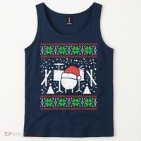Drums Ugly Christmas Sweater Music Band Xmas Drummer Tank Top thumb 2