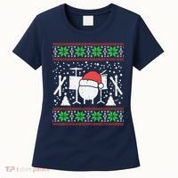 Drums Ugly Christmas Sweater Music Band Xmas Drummer Women's T-Shirt thumb 0