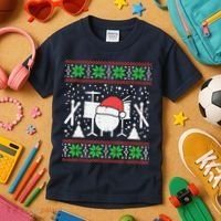 Drums Ugly Christmas Sweater Music Band Xmas Drummer Kids T-Shirt thumb 3