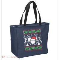 Drums Ugly Christmas Sweater Music Band Xmas Drummer Tote Bag thumb 2