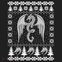 Dragon Ugly Christmas Fantasy Mystical Holiday Xmas Gift Golf Towel thumb 3
