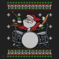 Drummer Ugly Christmas Sweater Santa Claus Playing Gift Women's Sweatshirt thumb 2