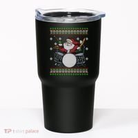 Drummer Ugly Christmas Sweater Santa Claus Playing Gift Tumbler thumb 0