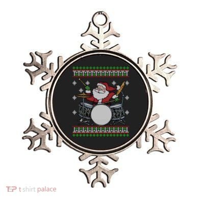 Drummer Ugly Christmas Sweater Santa Claus Playing Gift Ornament