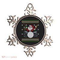 Drummer Ugly Christmas Sweater Santa Claus Playing Gift Ornament thumb 0
