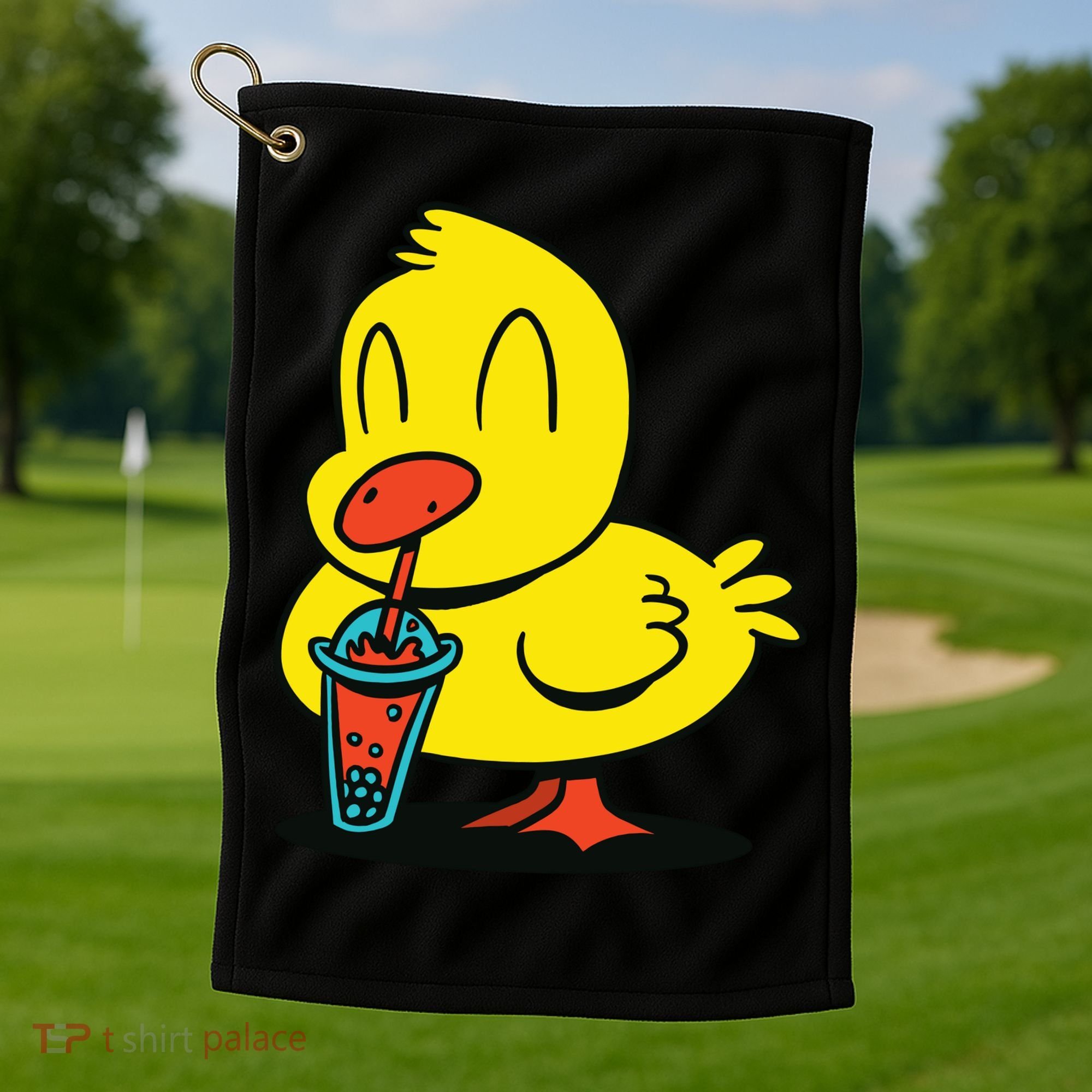Duck Bubble Tea Golf Towel