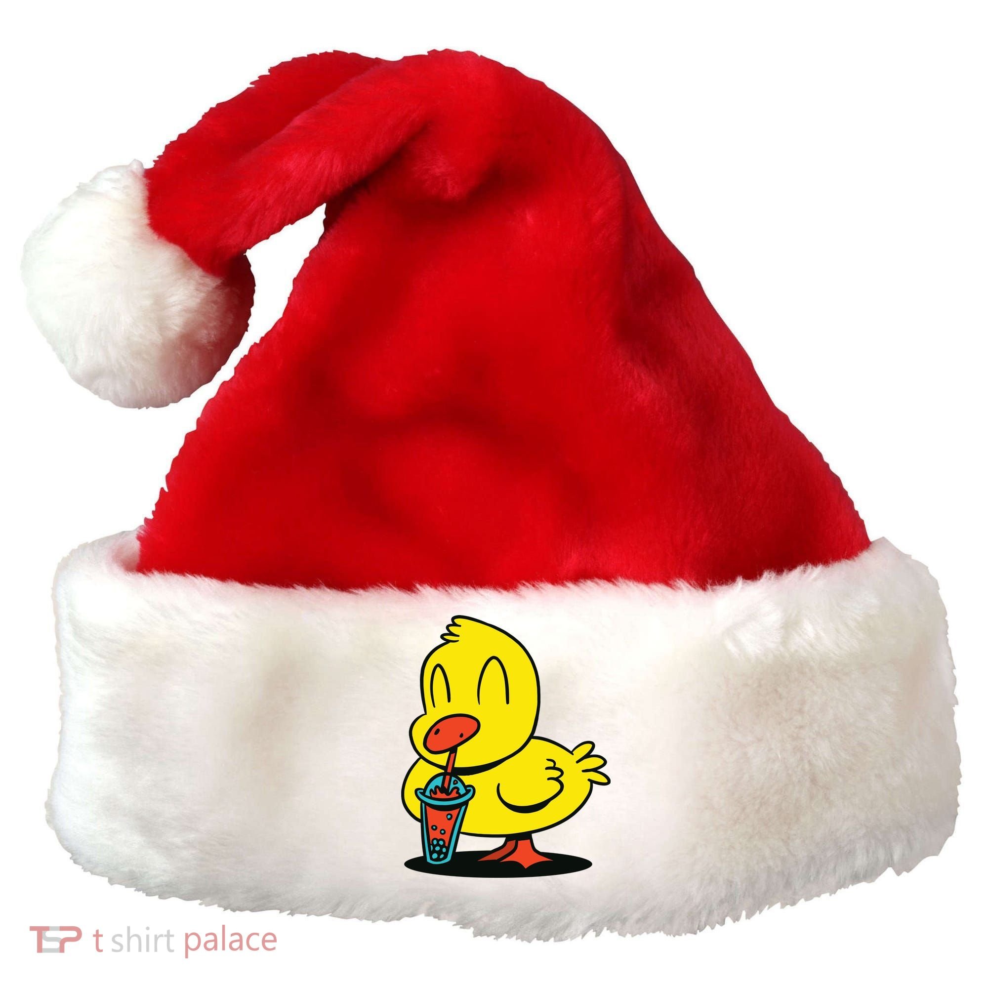 Duck Bubble Tea Santa Hat