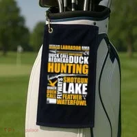 Duck Call Redhead Duck Hunting Golf Towel thumb 2