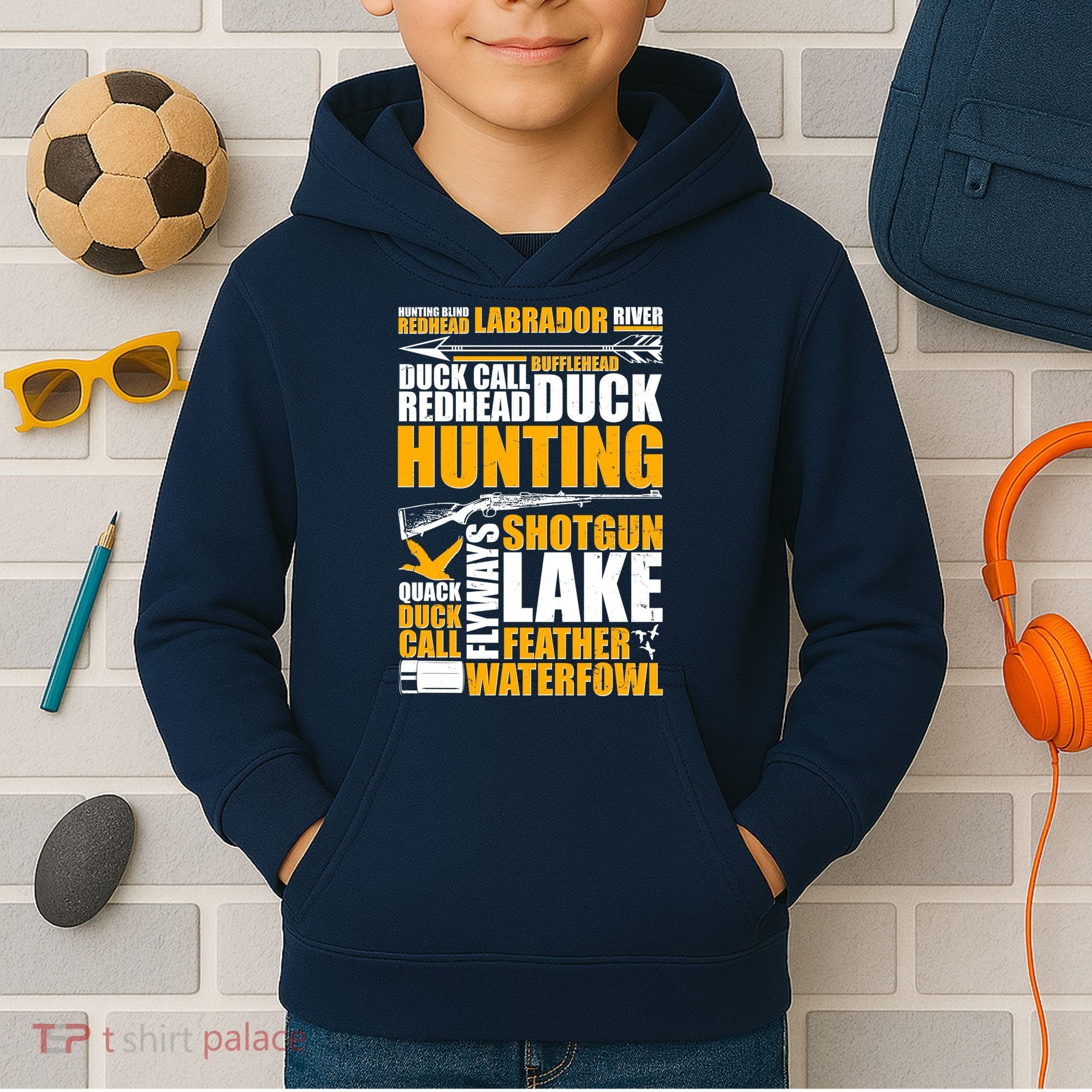 Duck Call Redhead Duck Hunting Kids Hoodie