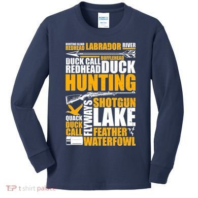 Duck Call Redhead Duck Hunting Kids Long Sleeve Shirt