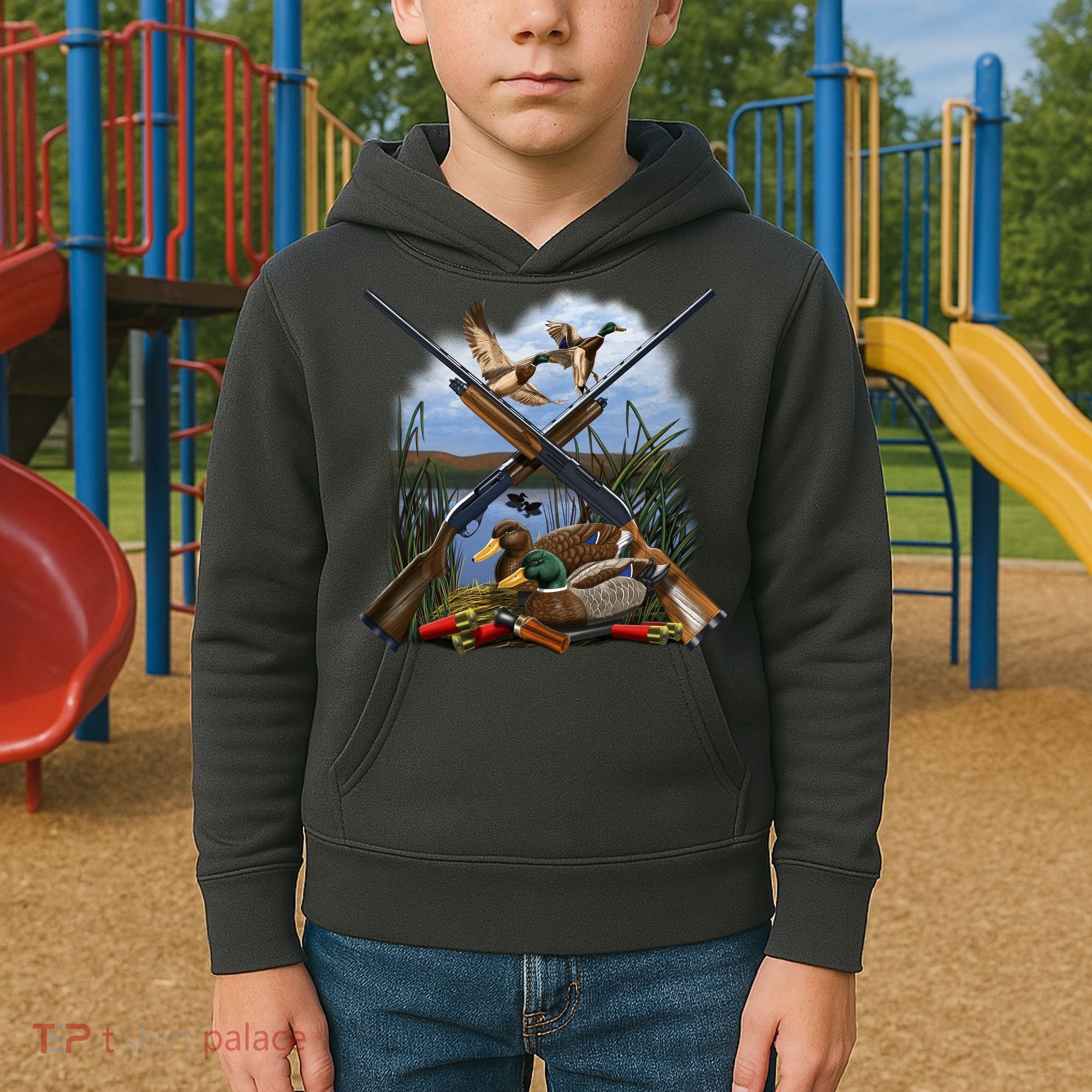 Duck Hunting Layout Kids Hoodie