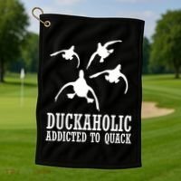 Duckaholic Addicted to Quack Golf Towel thumb 1