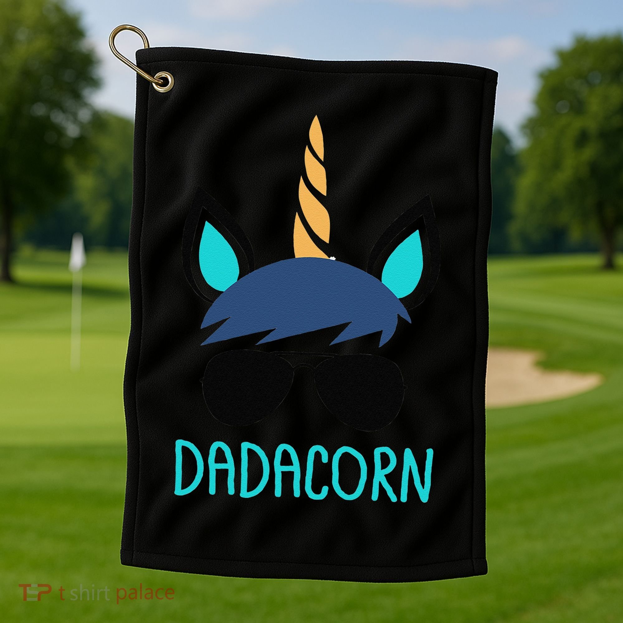 Dadacorn Unicorn Dad Fathers Day Gift Golf Towel